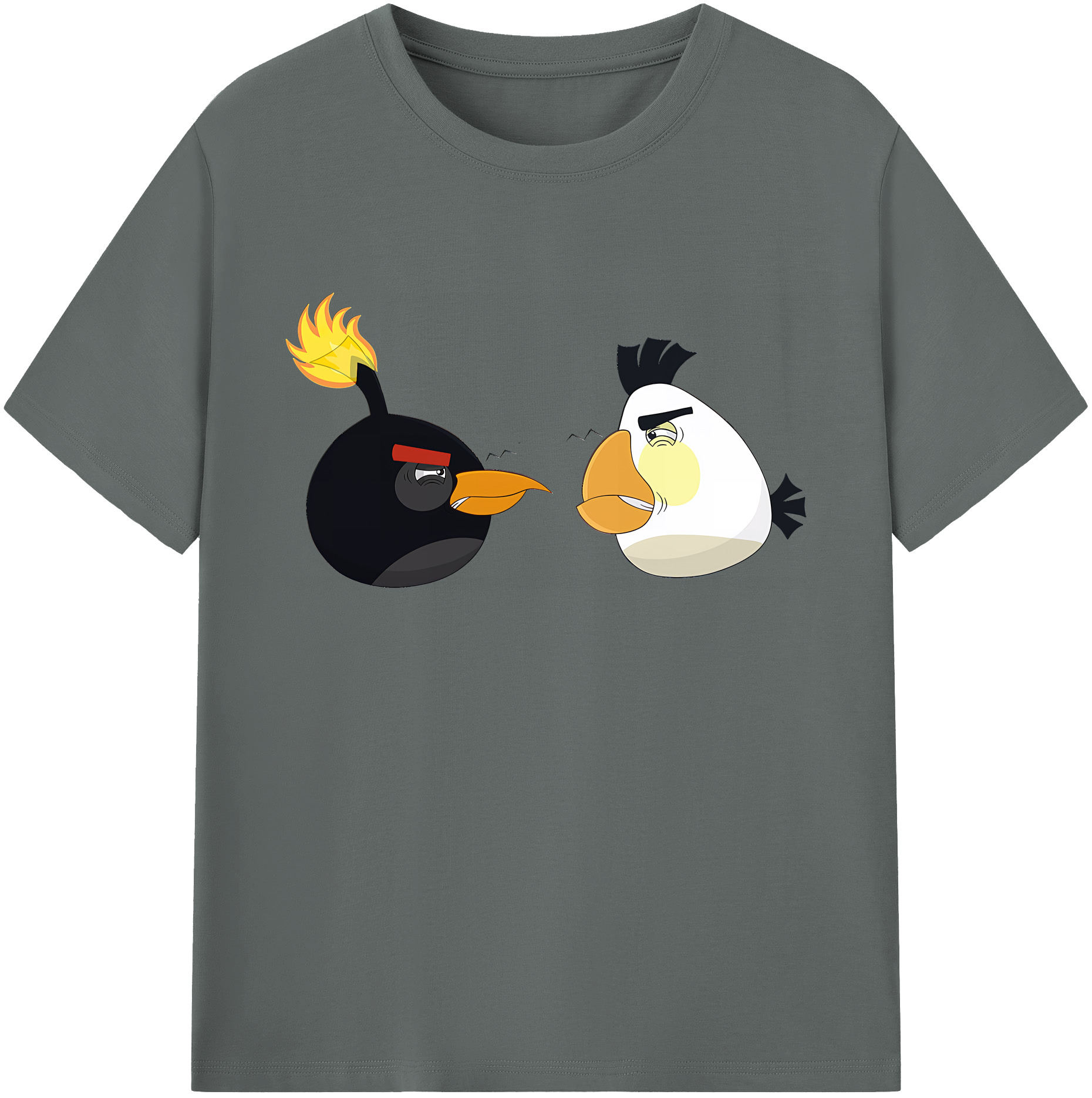 （画像用） Angry Birds アングリーバード 綿100％ メンズ半袖Tシャツ｜肌触りやわらか＆通気性
